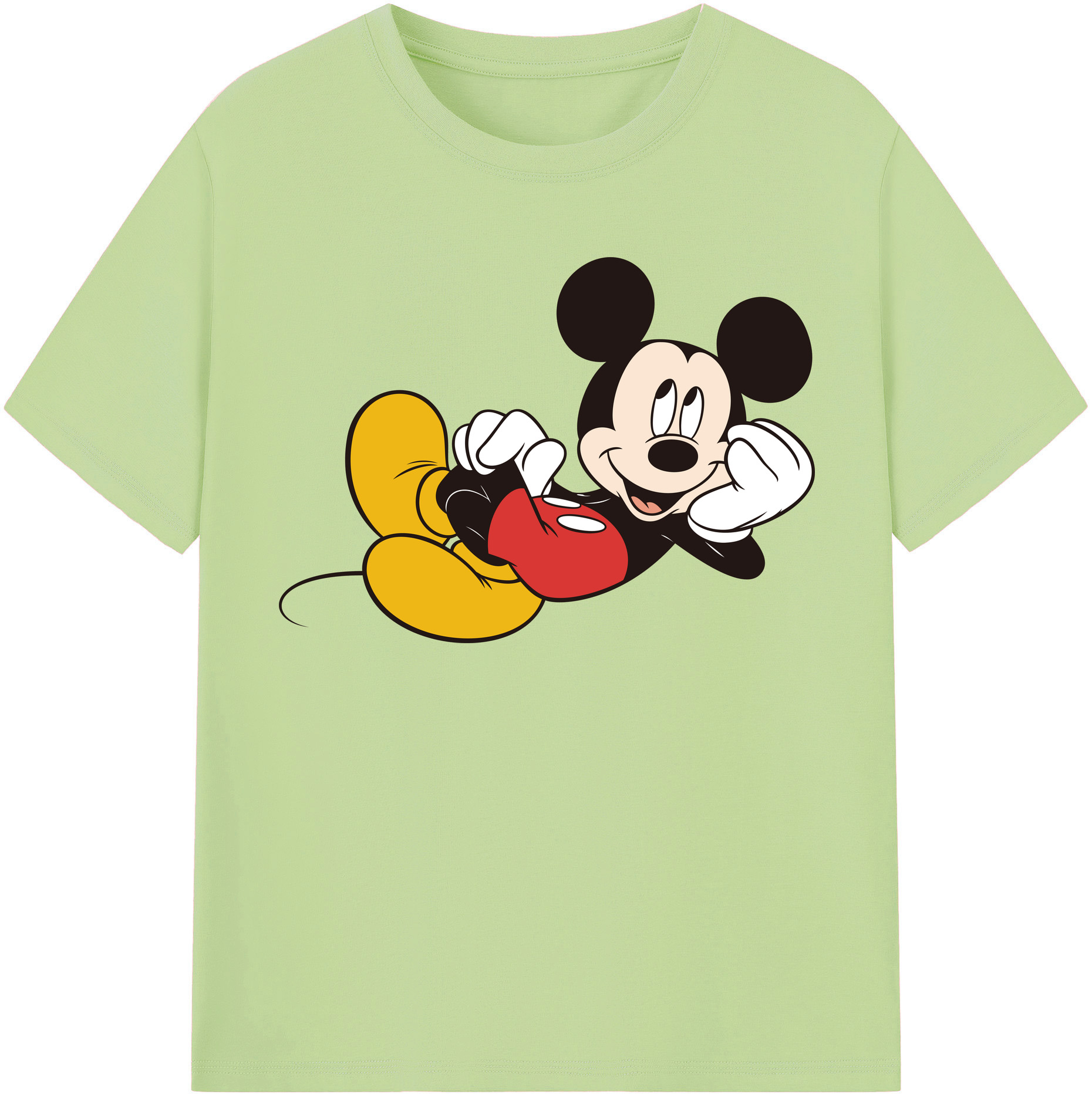 （画像用） ミッキーマウス Mickey Mouse 綿100％半袖Tシャツ（フロントプリント）